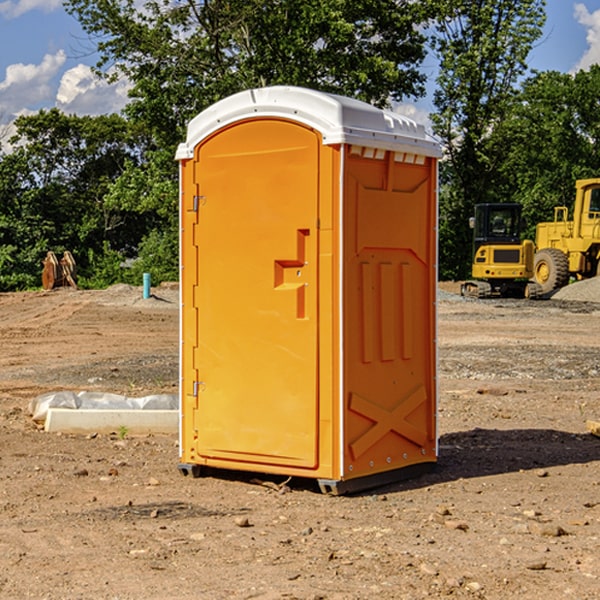 how often are the porta potties cleaned and serviced during a rental period in Glenham